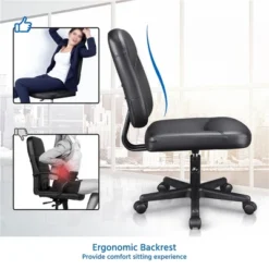 Yaheetech Armless Office Chair Mid-Back Task Chair Adjustable Desk Chair,Black -Officezen Shop GUEST 7cd22ce3 0c96 4eb8 b6a9 ba95705b21ed