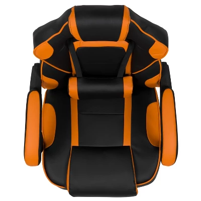 Emma And Oliver Black/Orange Ergonomic Gaming Chair -Recline Back/Arms, Footrest, Massaging Lumbar 10 Emma And Oliver Black/Orange Ergonomic Gaming Chair -Recline Back/Arms, Footrest, Massaging Lumbar - Image 10