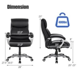 Tangkula Adjustable Executive Chair Rolling High Back Leather Office Chair Black 11 Tangkula Adjustable Executive Chair Rolling High Back Leather Office Chair Black -Officezen Shop GUEST 816e58a4 c274 4d9c 90c0 05c995c2619a
