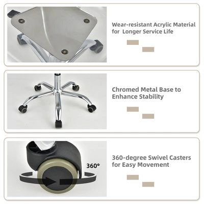 Costway Set Of 2 Rolling Acrylic Armless Desk Chair Swivel Vanity Ghost Chair Adjustable 5 Costway Set Of 2 Rolling Acrylic Armless Desk Chair Swivel Vanity Ghost Chair Adjustable - Image 5