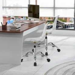 Costway Set Of 2 Rolling Acrylic Armless Desk Chair Swivel Vanity Ghost Chair Adjustable 12 Costway Set Of 2 Rolling Acrylic Armless Desk Chair Swivel Vanity Ghost Chair Adjustable -Officezen Shop GUEST 81fb13f0 abd3 4c2b bf93 8d0743db6f68