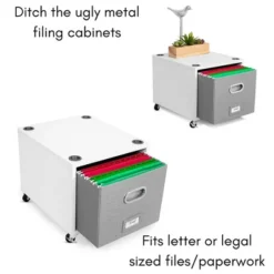 BirdRock Home Rolling Storage File Cabinet With 1 Lateral Drawer - White 9 BirdRock Home Rolling Storage File Cabinet With 1 Lateral Drawer - White -Officezen Shop GUEST 8622c5d8 e216 4859 adff 403d4c13488c