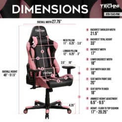 Ergonomic High Back Racer Style PC Gaming Chair Pink - Techni Sport -Officezen Shop GUEST 868b39f1 efc3 4117 ba63 7b9fbd13797a