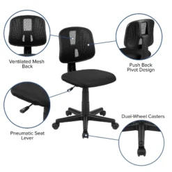 Flash Furniture Flash Fundamentals Mid-Back Mesh Swivel Task Office Chair With Pivot Back -Officezen Shop GUEST 8b98b0c2 5916 4e89 8ef0 d491f8b43854 1