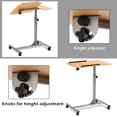 Costway 1PC Adjustable Laptop Notebook Desk Table Stand Holder Swivel Home Office Wheel 7 Costway 1PC Adjustable Laptop Notebook Desk Table Stand Holder Swivel Home Office Wheel - Image 7