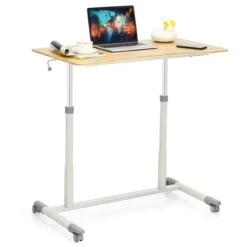Costway Height Adjustable Computer Desk Sit Stand Rolling Notebook Table NaturalBrownBlack 21 Costway Height Adjustable Computer Desk Sit Stand Rolling Notebook Table NaturalBrownBlack -Officezen Shop GUEST 91ad7c7c 6f70 4001 ae43 0399fd300ab3