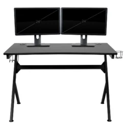 Emma And Oliver Black Computer Table Gaming Desk - Headphone Holder And 2 Cable Management Holes 19 Emma And Oliver Black Computer Table Gaming Desk - Headphone Holder And 2 Cable Management Holes -Officezen Shop GUEST 93f225ad ba19 4943 a383 4ac4765c4f85