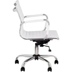 Studio 55D Modern Home Office Chair Swivel Tilt Low Back White Black Chrome Adjustable For Work Desk Home Office Computer -Officezen Shop GUEST 95051461 b362 4109 8820 2321bb954f9b