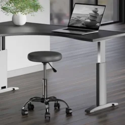 Clyde Adjustable Cushion Swivel Counter Height Barstool Charcoal/Chrome - Winsome -Officezen Shop GUEST 9871126e 8adf 451c 92f3 a6c8603060a8