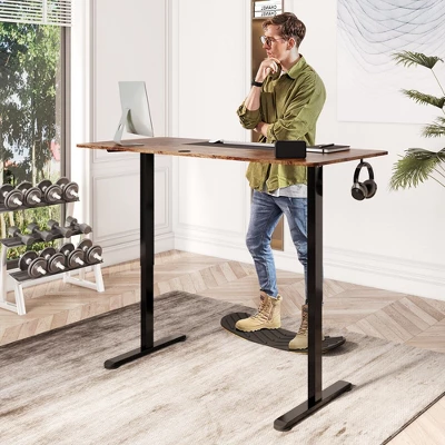 Tangkula 55" Electric Standing Desk Height Adjustable Home Office Table W/ Hook 3 Tangkula 55" Electric Standing Desk Height Adjustable Home Office Table W/ Hook - Image 3