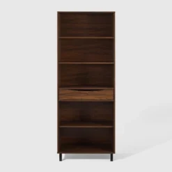 72.5" Mid-Century Modern 1 Drawer Angled Bookshelf - Saracina Home 16 72.5" Mid-Century Modern 1 Drawer Angled Bookshelf - Saracina Home -Officezen Shop GUEST 9c7bd3c0 62d4 4081 bd63 6e0ad2db722b
