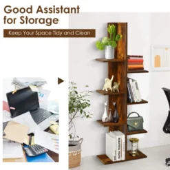 Tangkula Modern Multi-Layer Bookshelf Floor Standing Bookcase W/Anti-fall Device Storage Rack For Home Office Rustic 17 Tangkula Modern Multi-Layer Bookshelf Floor Standing Bookcase W/Anti-fall Device Storage Rack For Home Office Rustic -Officezen Shop GUEST 9db257e2 1a9a 4108 8433 ca534afb9e78
