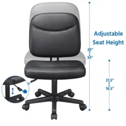Yaheetech Armless Office Chair Mid-Back Task Chair Adjustable Desk Chair,Black -Officezen Shop GUEST 9f7b4d7a d9de 40d3 98fa 8dc87312905f