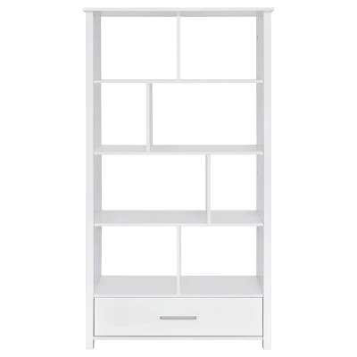 Dylan 8 Shelf Bookcase With Storage Drawer - Coaster 3 Dylan 8 Shelf Bookcase With Storage Drawer - Coaster - Image 3