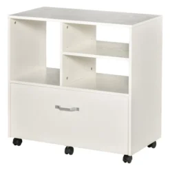 Vinsetto 29" Filling Cabinet, Office Storage Organizer With 4 Shelves, Wheels And Bottom Drawer For Legal And Letter Sized Files, White 7 Vinsetto 29" Filling Cabinet, Office Storage Organizer With 4 Shelves, Wheels And Bottom Drawer For Legal And Letter Sized Files, White -Officezen Shop GUEST a3cd8006 b4ed 41a4 a4b1 cfc0ef129e46