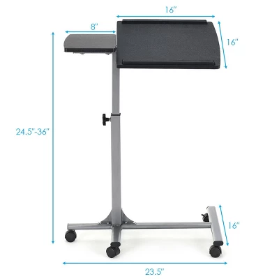 Costway Adjustable Angle & Height Rolling Laptop Notebook Desk Stand Over Sofa Bed Table 9 Costway Adjustable Angle & Height Rolling Laptop Notebook Desk Stand Over Sofa Bed Table - Image 9