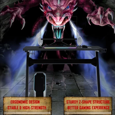 Gaming Desk Computer Studio Desk PC Table Z Shape Gamer Workstation W/Mousepad 4 Gaming Desk Computer Studio Desk PC Table Z Shape Gamer Workstation W/Mousepad - Image 4