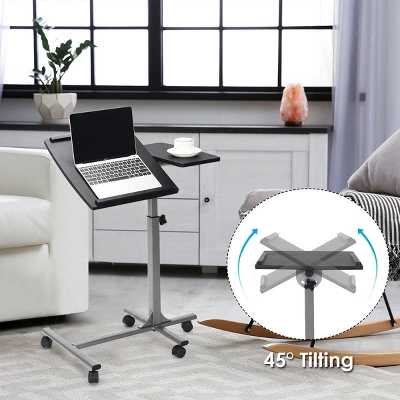 Costway Adjustable Angle & Height Rolling Laptop Notebook Desk Stand Over Sofa Bed Table 6 Costway Adjustable Angle & Height Rolling Laptop Notebook Desk Stand Over Sofa Bed Table - Image 6