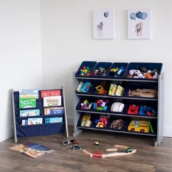 Newport Super Sized Toy Storage Organizer With 16 Storage Bins Navy/Gray - Humble Crew -Officezen Shop GUEST a8724781 4cc6 42c6 9156 407fae5519a6