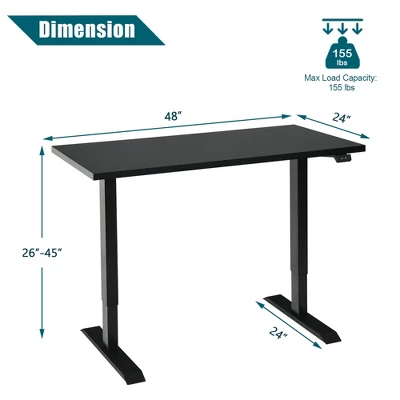 Costway 48'' Electric Sit To Stand Desk Adjustable Standing Workstation 2 Costway 48'' Electric Sit To Stand Desk Adjustable Standing Workstation - Image 2