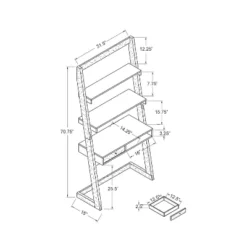 Holten 2 Open Shelves Leaning Desk White Oak/Distressed Gray - MiBasics 11 Holten 2 Open Shelves Leaning Desk White Oak/Distressed Gray - MiBasics -Officezen Shop GUEST a8a6e3d4 a206 454c a024 9f632bab4a41