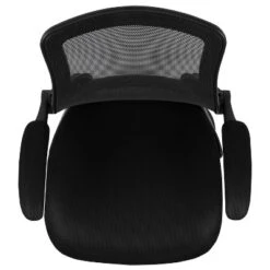 Emma And Oliver Black Mesh Sled Base Side Reception Guest Office Chair With Flip-Up Arms -Officezen Shop GUEST aa83de3e 549c 4acd 8e31 ab524eafe9fb