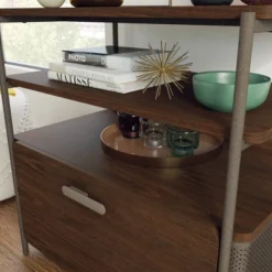 Radial Lateral File Cabinet With Drawer And Open Shelves Umber Wood - Sauder -Officezen Shop GUEST abf34f05 12b8 4b09 a651 307d7e65bfc8