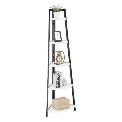 70" Free Standing 5 Tier Pyramid Corner Shelf - Danya B. 7 70" Free Standing 5 Tier Pyramid Corner Shelf - Danya B. - Image 7