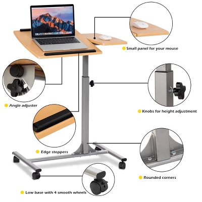Costway 1PC Adjustable Laptop Notebook Desk Table Stand Holder Swivel Home Office Wheel 6 Costway 1PC Adjustable Laptop Notebook Desk Table Stand Holder Swivel Home Office Wheel - Image 6