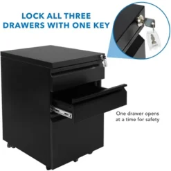 Mount-It! Mobile File Cabinet With 3 Drawers, Under Desk Rolling Storage , Black 10 Mount-It! Mobile File Cabinet With 3 Drawers, Under Desk Rolling Storage , Black -Officezen Shop GUEST b1a75847 4c5c 433e 910b eb2f05e8dac3
