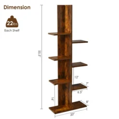 Tangkula Modern Multi-Layer Bookshelf Floor Standing Bookcase W/Anti-fall Device Storage Rack For Home Office Rustic 14 Tangkula Modern Multi-Layer Bookshelf Floor Standing Bookcase W/Anti-fall Device Storage Rack For Home Office Rustic -Officezen Shop GUEST b2ab3f6c 6a96 4302 8174 c1bbd76bb8f8