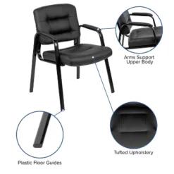 Flash Furniture Darwin Flash Fundamentals Black LeatherSoft Executive Reception Chair With Black Metal Frame -Officezen Shop GUEST b6f52b18 ecd5 4cf3 a796 a69b990c4555