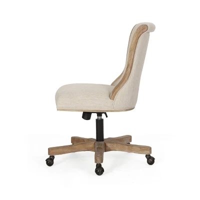 Coulee Contemporary Fabric Upholstered Roll Back Swivel Office Chair - Christopher Knight Home 3 Coulee Contemporary Fabric Upholstered Roll Back Swivel Office Chair - Christopher Knight Home - Image 3