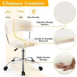 Tangkula Computer Desk Chair Adjustable Office Chair Swivel Vanity Chair 14 Tangkula Computer Desk Chair Adjustable Office Chair Swivel Vanity Chair -Officezen Shop GUEST baeb900c d241 436e 8314 1db6ceb54d34