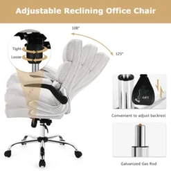 Costway High Back Big & Tall Office Chair Adjustable Swivel W/Flip-up Arm -Officezen Shop GUEST bb557d08 b580 479f ae1d 92233278ea71