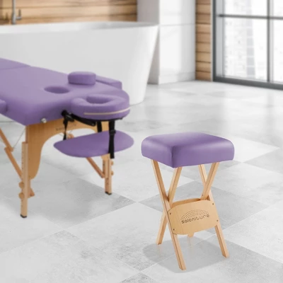 Saloniture Wood Folding Massage Stool With Carrying Case 6 Saloniture Wood Folding Massage Stool With Carrying Case - Image 6