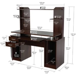 Computer Work Center With 2 Drawers And Hutch Espresso - Inval -Officezen Shop GUEST c0fb8f90 9d92 49e9 a3bc c8cc24f4ce95