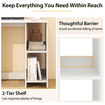Costway 31.5'' Small Computer Desk Home Office Study Writing Desk With 2 Compartments 7 Costway 31.5'' Small Computer Desk Home Office Study Writing Desk With 2 Compartments - Image 7