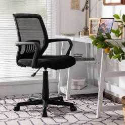 Officezen Shop 36 Costway Height Adjustable Mid-Back Mesh Chair Executive Chair W/ Lumbar Support