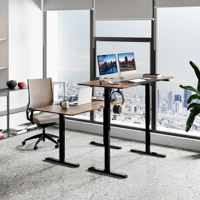 Tangkula 55" Electric Standing Desk Height Adjustable Home Office Table W/ Hook 2 Tangkula 55" Electric Standing Desk Height Adjustable Home Office Table W/ Hook - Image 2