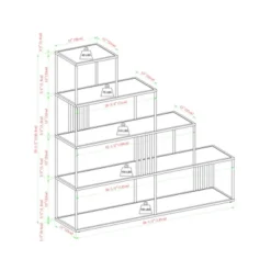 55.5" Modern 4 Shelf With Metal Bar Room Divider Bookcase Coastal Oak/Black - Saracina Home 15 55.5" Modern 4 Shelf With Metal Bar Room Divider Bookcase Coastal Oak/Black - Saracina Home -Officezen Shop GUEST cc7da339 0cfb 4594 9f54 82cb5df98f11