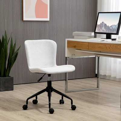 Vinsetto Home Office Chair, Swivel Task Chair With Adjustable Height And Armless Design For Small Space, Living Room, Bedroom, Light Gray 2 Vinsetto Home Office Chair, Swivel Task Chair With Adjustable Height And Armless Design For Small Space, Living Room, Bedroom, Light Gray - Image 2
