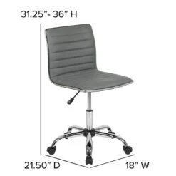 Emma And Oliver Low Back Designer Armless Ribbed Swivel Task Office Chair -Officezen Shop GUEST d0e699da fac0 4ff7 9690 360cf895b260