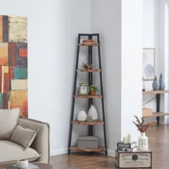 70" Free Standing 5 Tier Pyramid Corner Shelf - Danya B. 20 70" Free Standing 5 Tier Pyramid Corner Shelf - Danya B. -Officezen Shop GUEST d29d4f69 4f52 4b6c 9475 3ffbdbce5c8e