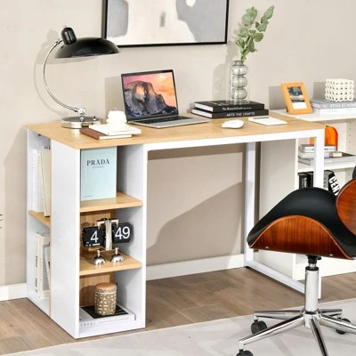 Tangkula Home Office Computer Desk Laptop Table Writing Workstation W/ 5 Cubbies 1 Tangkula Home Office Computer Desk Laptop Table Writing Workstation W/ 5 Cubbies
