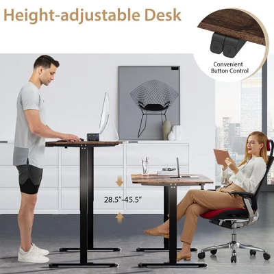 Tangkula 55" Electric Standing Desk Height Adjustable Home Office Table W/ Hook 4 Tangkula 55" Electric Standing Desk Height Adjustable Home Office Table W/ Hook - Image 4