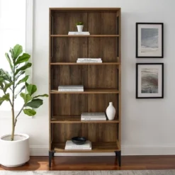 68" Grevaldi Industrial Mesh Side Bookshelf Rustic Oak - Saracina Home 7 68" Grevaldi Industrial Mesh Side Bookshelf Rustic Oak - Saracina Home -Officezen Shop GUEST d5f1e6cc c10b 436d 8bec 7eb26f65666f