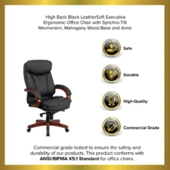 Emma And Oliver High Back Black LeatherSoft Synchro-Tilt Ergonomic Office Chair With Wood Base 19 Emma And Oliver High Back Black LeatherSoft Synchro-Tilt Ergonomic Office Chair With Wood Base -Officezen Shop GUEST d6aac44f dceb 4cbb b8c2 be4530f7648c