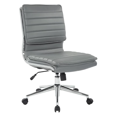 Armless Mid Back Manager's Faux Leather Chair With Chrome Base - OSP Designs 8 Armless Mid Back Manager's Faux Leather Chair With Chrome Base - OSP Designs - Image 8