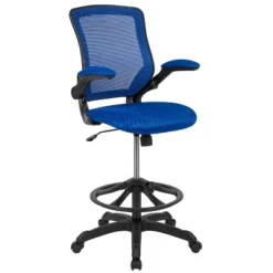 Flash Furniture Mid-Back Mesh Ergonomic Drafting Chair With Adjustable Foot Ring And Flip-Up Arms -Officezen Shop GUEST d9e8bd21 1df6 4f74 8749 e027e047d127